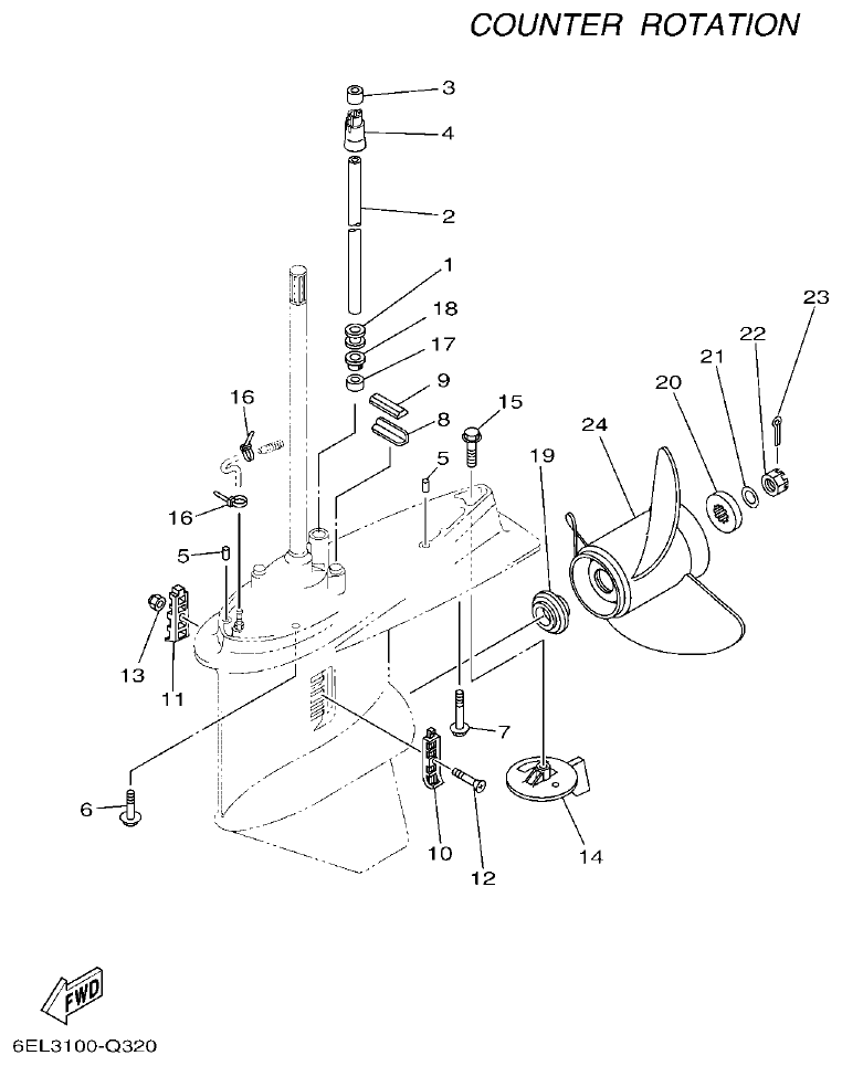 Yamaha F130AET, FL130AET LOWER CASING & DRIVE 4 parts diagram